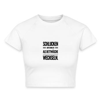 Sex schlucken Sperma vögeln versaut Geschenkidee - Cropped Frauen Organic T-Shirt - Weiß - Vorne - AI Model Female 172 dark (172cm)