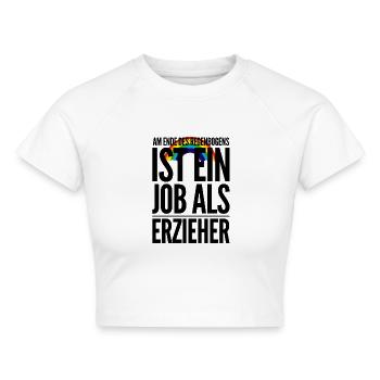 Erzieher Kita Erzieherin sozialer Beruf Geschenk - Cropped Frauen Organic T-Shirt - Weiß - Vorne - AI Model Female 172 dark (172cm)