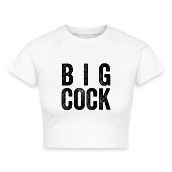Grosser Schwanz - Cropped Frauen Organic T-Shirt - Weiß - Vorne - AI Model Female 172 dark (172cm)