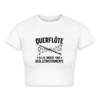 Querflöte | Flöte spielen Musikverein Geschenkidee - Cropped Frauen Organic T-Shirt - Weiß - Vorne - AI Model Female 172 dark (172cm)