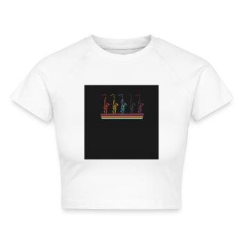 Saxophone - Cropped Frauen Organic T-Shirt - Weiß - Vorne - AI Model Female 172 dark (172cm)