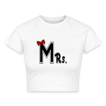 Mr and Mrs - Cropped Frauen Organic T-Shirt - Weiß - Vorne - AI Model Female 172 dark (172cm)