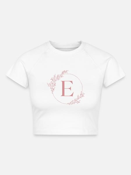Buchstabe E - Cropped Frauen Organic T-Shirt - Weiß