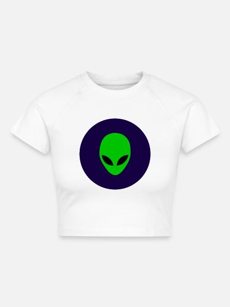 Außerirdischer - Cropped Frauen Organic T-Shirt - Weiß