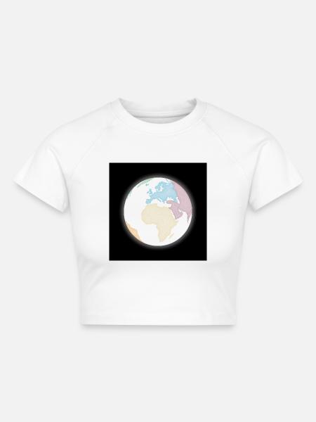 earth - Cropped Frauen Organic T-Shirt - Weiß