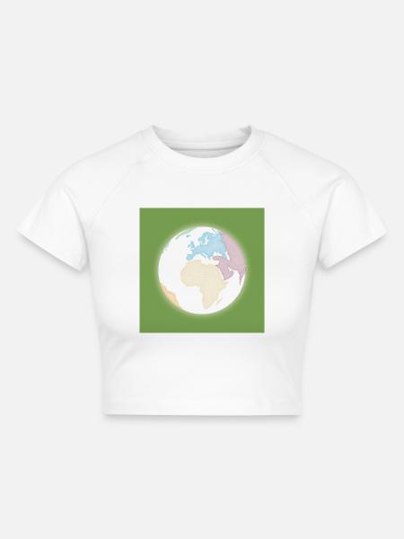 earth - Cropped Frauen Organic T-Shirt - Weiß
