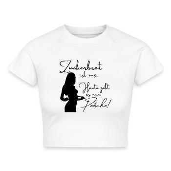 Zuckerbrot und Peitsche - sexy girl, cool - Cropped Frauen Organic T-Shirt - Weiß - Vorne - AI Model Female 172 dark (172cm)