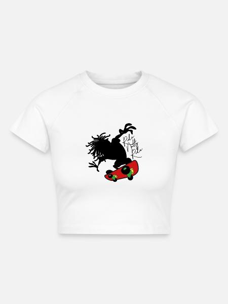 Ride Natty Ride - Cropped Frauen Organic T-Shirt - Weiß