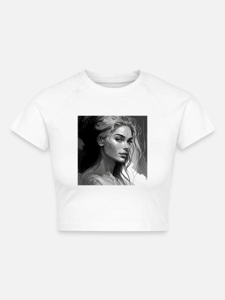 Vanessa - Cropped Frauen Organic T-Shirt - Weiß