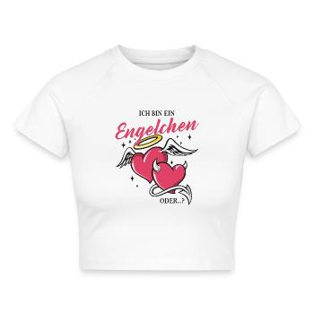 Rosenmontag Engelchen Teufelchen Fasching Karneval - Cropped Frauen Organic T-Shirt - Weiß - Vorne - AI Model Female 172 dark (172cm)