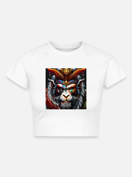 Schaurige Kreatur - Cropped Frauen Organic T-Shirt - Weiß