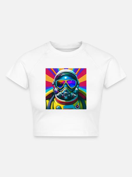 Astronaut der Zukunft - Cropped Frauen Organic T-Shirt - Weiß