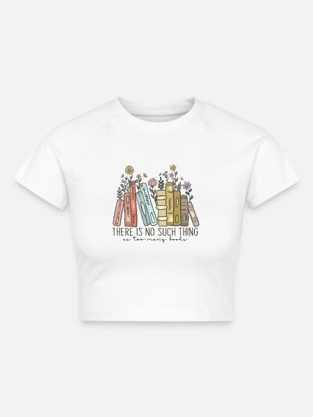 Buch Spruch Leserate Bücherwurm - Cropped Frauen Organic T-Shirt - Weiß