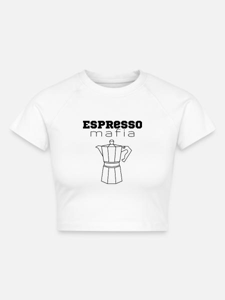 Espresso Mafia - Cropped Frauen Organic T-Shirt - Weiß