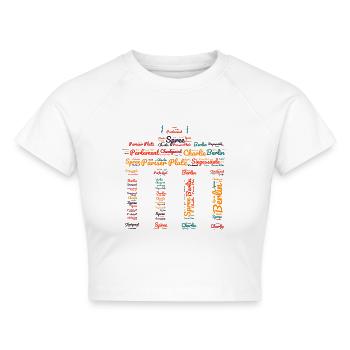 Berlin Brandenburger Tor Souvenir Sehenswürdigkeit - Cropped Frauen Organic T-Shirt - Weiß - Vorne - AI Model Female 172 dark (172cm)