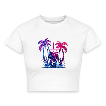 Tropisches Getränk - Cropped Frauen Organic T-Shirt - Weiß - Vorne - AI Model Female 172 dark (172cm)