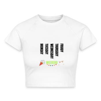 Wochentage - Cropped Frauen Organic T-Shirt - Weiß - Vorne - AI Model Female 172 dark (172cm)