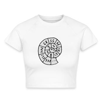 Fibonacci Schnecke - Cropped Frauen Organic T-Shirt - Weiß - Vorne - AI Model Female 172 dark (172cm)