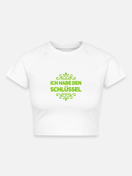 ich kann rein - Cropped Frauen Organic T-Shirt - Weiß