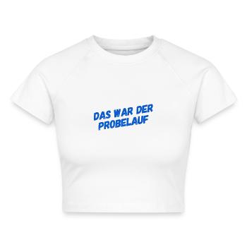 das war der Test - Cropped Frauen Organic T-Shirt - Weiß - Vorne - AI Model Female 172 dark (172cm)