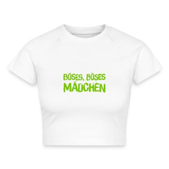 Böses, Böses Mädchen - Cropped Frauen Organic T-Shirt - Weiß - Vorne - AI Model Female 172 dark (172cm)