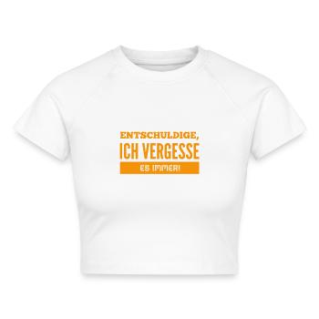 voll vergesslich - Cropped Frauen Organic T-Shirt - Weiß - Vorne - AI Model Female 172 dark (172cm)