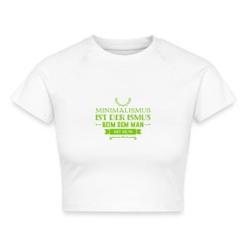 ich mag Minimalismus - Cropped Frauen Organic T-Shirt - Weiß - Vorne - AI Model Female 172 dark (172cm)