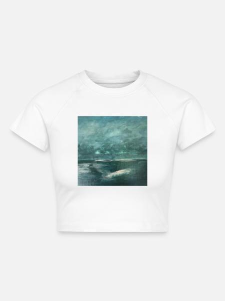 Smaragdgrünes Meer - Cropped Frauen Organic T-Shirt - Weiß