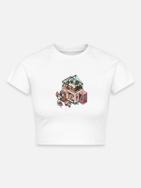 Spielzeug Erdbeer-café - Cropped Frauen Organic T-Shirt - Weiß