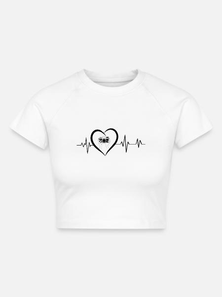 Herzschlag Foto - Cropped Frauen Organic T-Shirt - Weiß