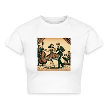 Retro-Tanzperformance - Cropped Frauen Organic T-Shirt - Weiß - Vorne - AI Model Female 172 dark (172cm)