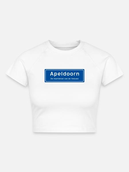Apeldoorn Ortsschild - Cropped Frauen Organic T-Shirt - Weiß