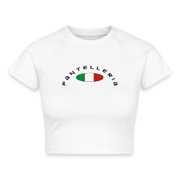 Pantelleria Italien Kapern  - Cropped Frauen Organic T-Shirt - Weiß - Vorne - AI Model Female 172 dark (172cm)
