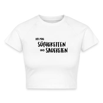 suessigkeiten und sauereien - Cropped Frauen Organic T-Shirt - Weiß - Vorne - AI Model Female 172 dark (172cm)
