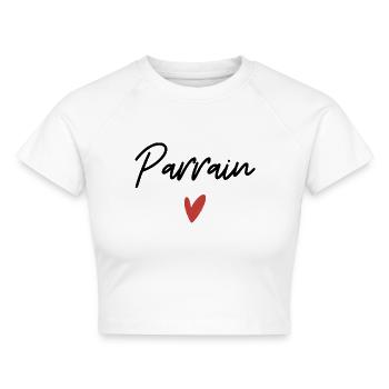 Pate Herz Geschenkidee - Cropped Frauen Organic T-Shirt - Weiß - Vorne - AI Model Female 172 dark (172cm)