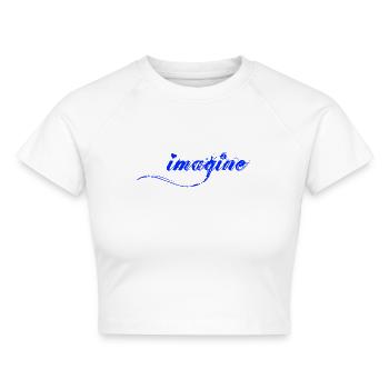 Imagine - Cropped Frauen Organic T-Shirt - Weiß - Vorne - AI Model Female 172 dark (172cm)