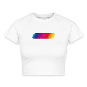 Farbspektrum Flash dirty - Cropped Frauen Organic T-Shirt - Weiß - Vorne - AI Model Female 172 dark (172cm)