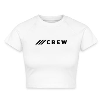 CREW - Cropped Frauen Organic T-Shirt - Weiß - Vorne - AI Model Female 172 dark (172cm)