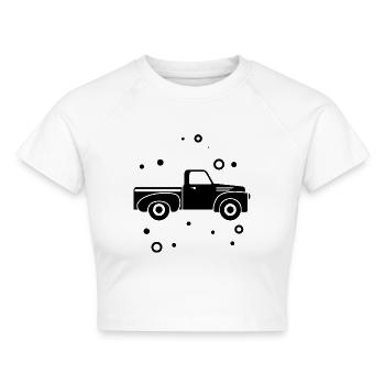 Pick Up - Auto Oldtimer Nostalgisch USA - Cropped Frauen Organic T-Shirt - Weiß - Vorne - AI Model Female 172 dark (172cm)