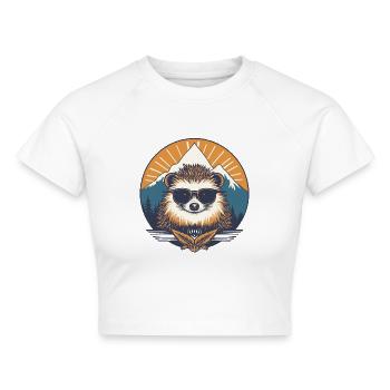 Cooler Igel - Cropped Frauen Organic T-Shirt - Weiß - Vorne - AI Model Female 172 dark (172cm)