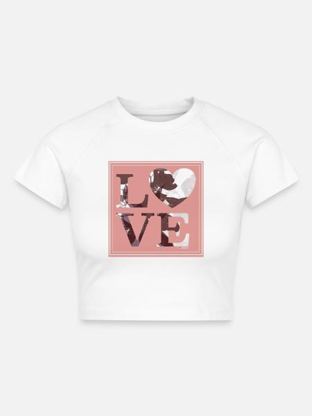 Liebes-Transparenzen - Cropped Frauen Organic T-Shirt - Weiß