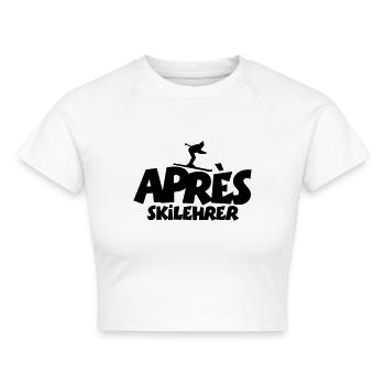 Après-Ski Lehrer Wintersport - Cropped Frauen Organic T-Shirt - Weiß - Vorne - AI Model Female 172 dark (172cm)
