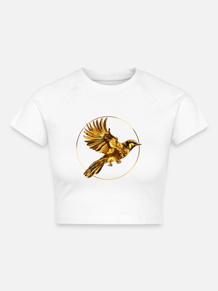 The Mockingjay - Cropped Frauen Organic T-Shirt - Weiß