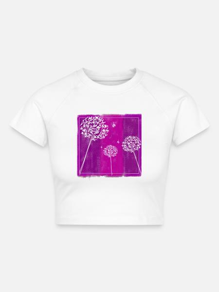Pusteblumen - Cropped Frauen Organic T-Shirt - Weiß