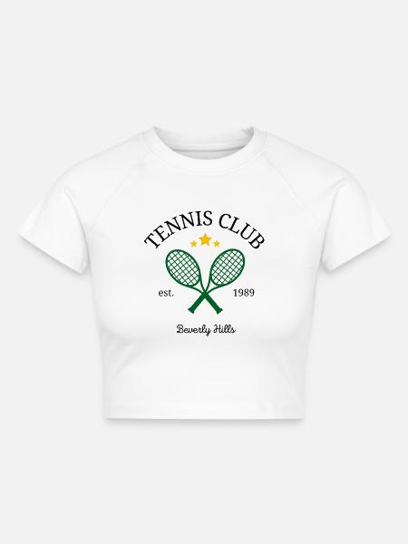 Tennis Club Beverly Hills - Cropped Frauen Organic T-Shirt - Weiß