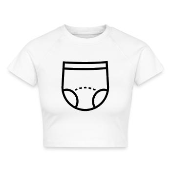 windel - Cropped Frauen Organic T-Shirt - Weiß - Vorne - AI Model Female 172 dark (172cm)