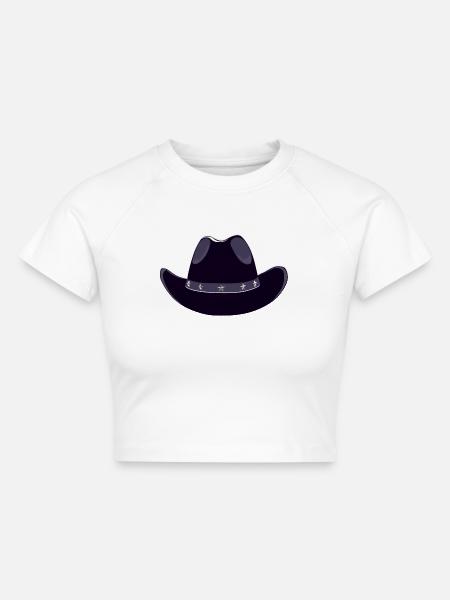 cowboyhut - Cropped Frauen Organic T-Shirt - Weiß
