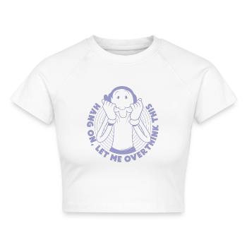 Popeye Hang On Let Me Overthink This - Cropped Frauen Organic T-Shirt - Weiß - Vorne - AI Model Female 172 dark (172cm)