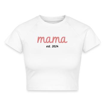 Mama 2024 - Cropped Frauen Organic T-Shirt - Weiß - Vorne - AI Model Female 172 dark (172cm)