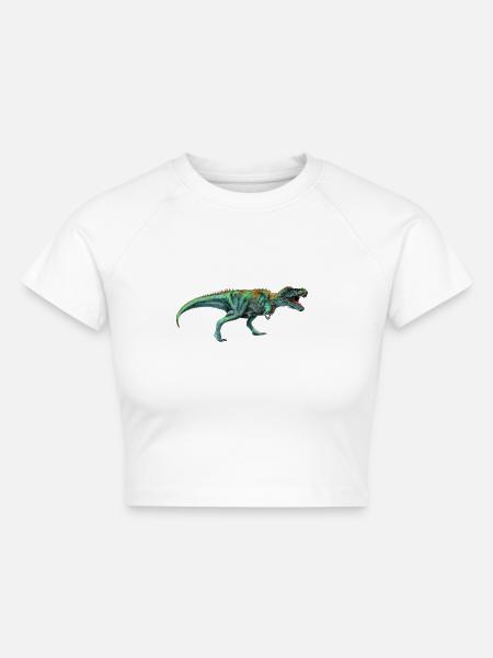 Dinosaurier - Cropped Frauen Organic T-Shirt - Weiß
